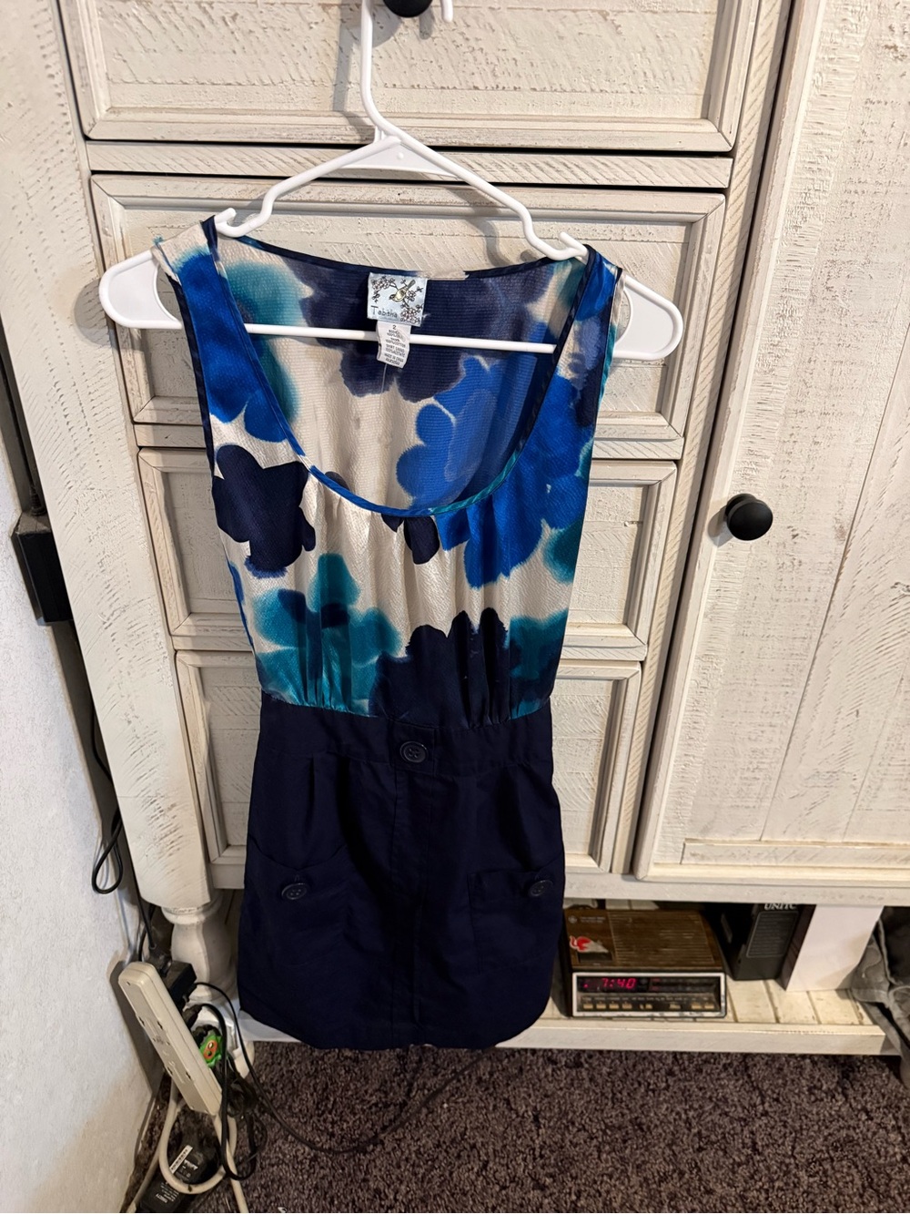 Tabitha Blue Floral Sleeveless Mini Dress